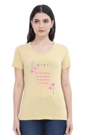 Girl Power-Themed Women's Premium Cotton T-Shirt