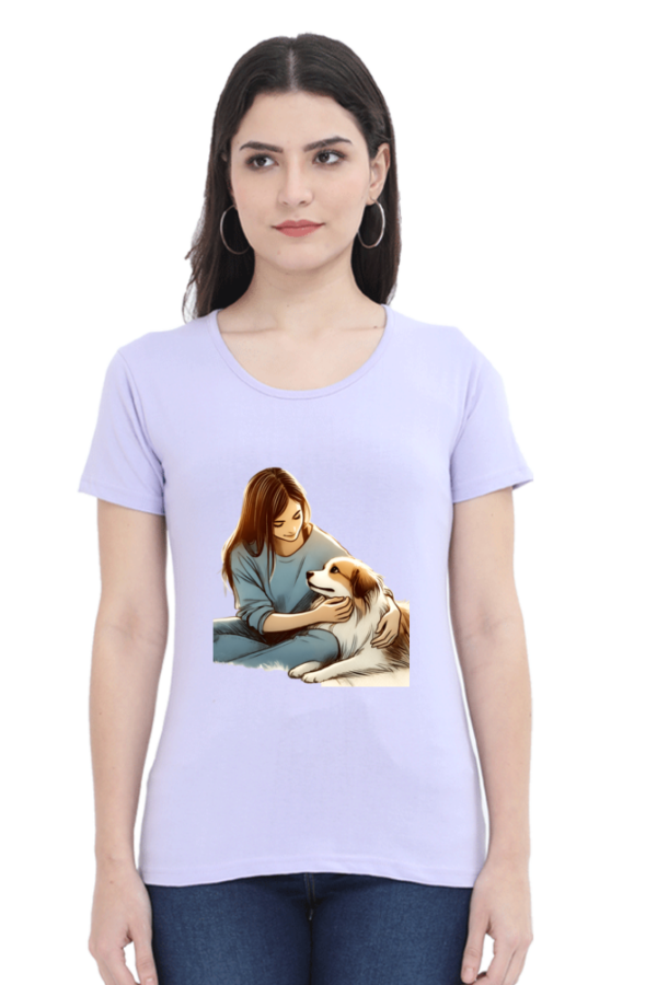 Pet Love-Themed Women's Premium Cotton T-Shirt