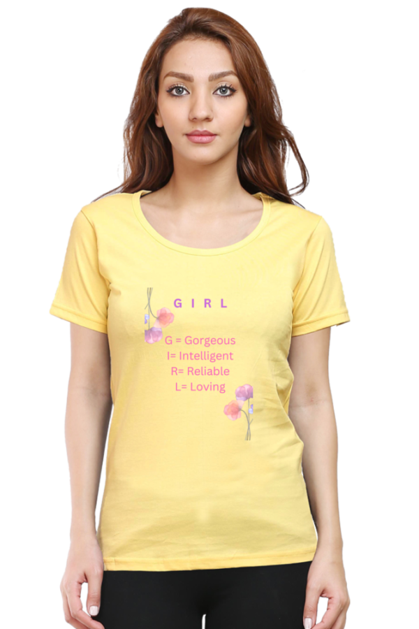 Girl Power-Themed Women's Premium Cotton T-Shirt