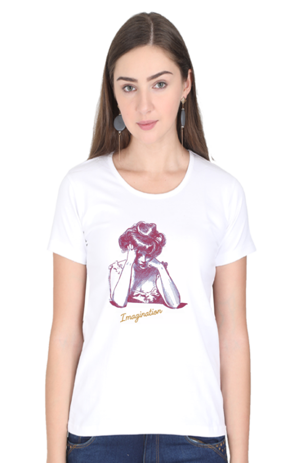 White Inspiration-Themed Women's Premium Cotton T-Shirt