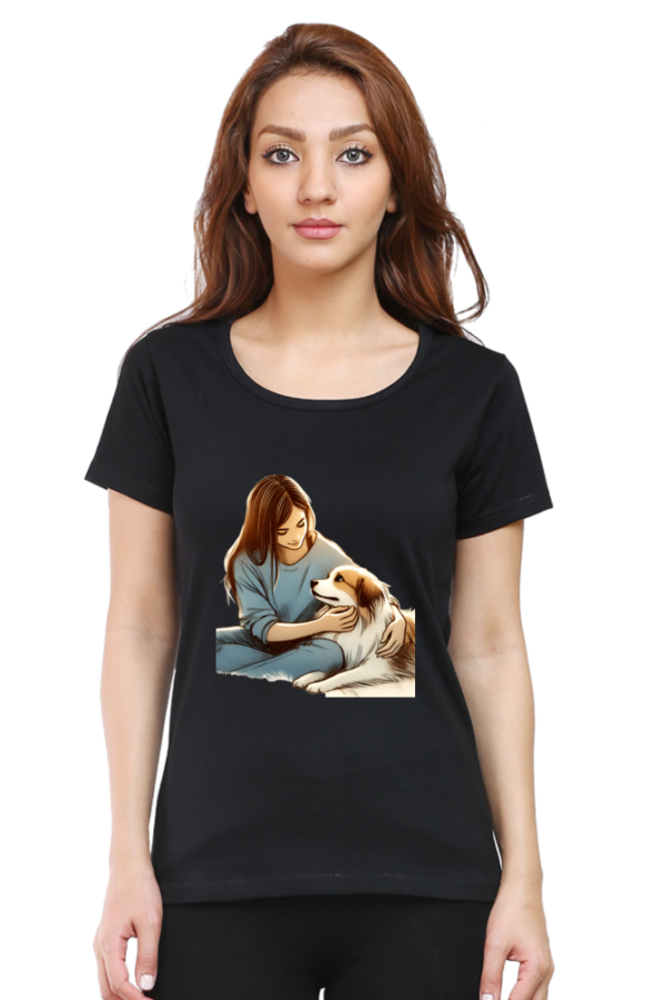 Pet Love-Themed Women's Premium Cotton T-Shirt