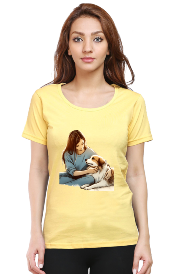 Pet Love-Themed Women's Premium Cotton T-Shirt