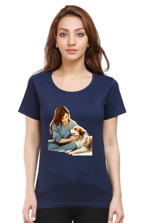 Pet Love-Themed Women's Premium Cotton T-Shirt