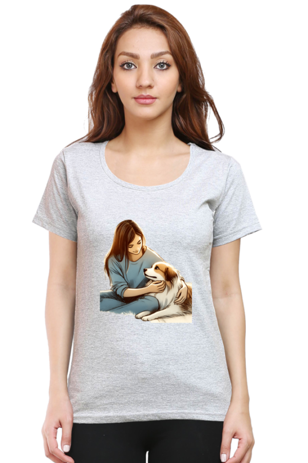 Pet Love-Themed Women's Premium Cotton T-Shirt