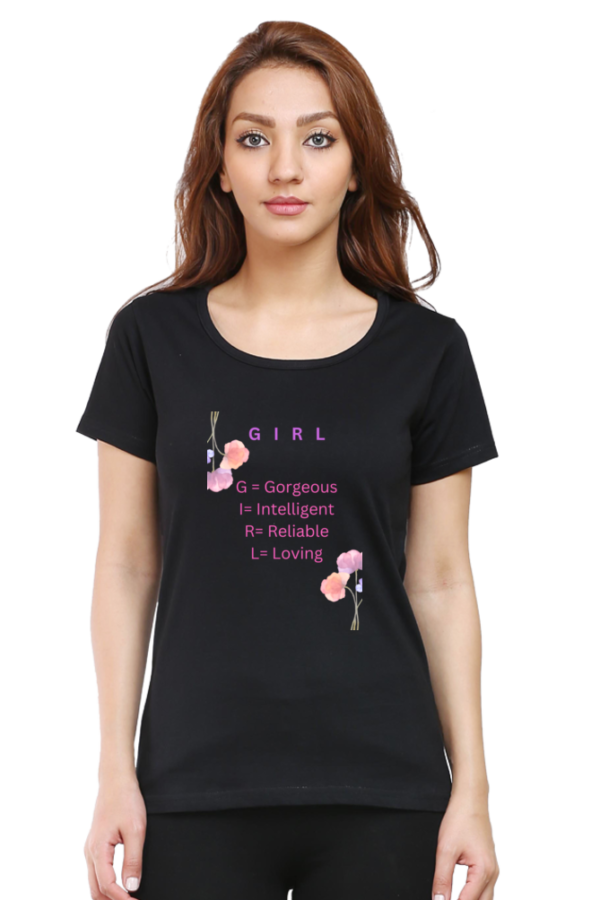 Girl Power-Themed Women's Premium Cotton T-Shirt