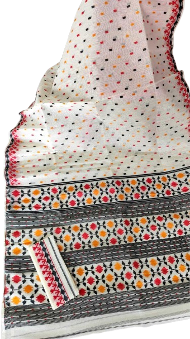Pure Cotton Jamdani Saree with BP
