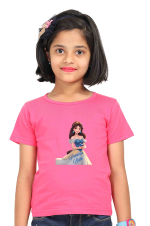 Princess-Themed Premium Cotton Tee for Girls