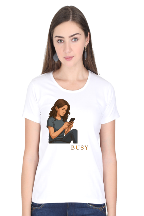 White Busy & Brilliant – Women’s Premium Cotton T-Shirt