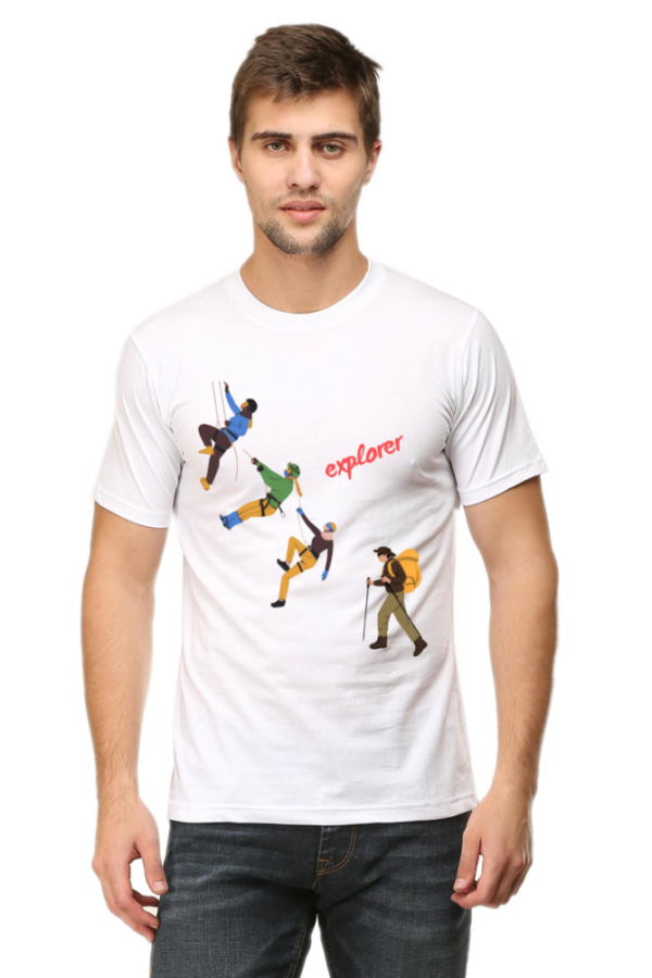 White Explorer Edition – Premium Cotton T-Shirt for Men