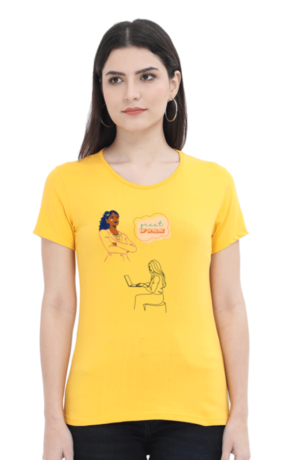 Women’s Premium Cotton T-Shirt – “Great Work” Empowerment Edition