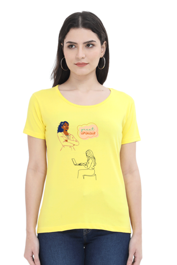 Women’s Premium Cotton T-Shirt – “Great Work” Empowerment Edition