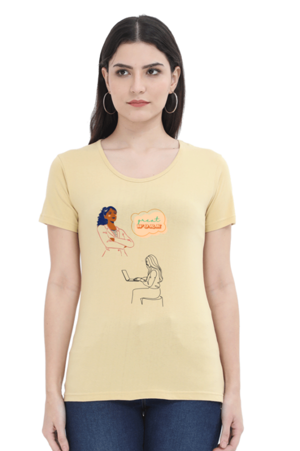 Women’s Premium Cotton T-Shirt – “Great Work” Empowerment Edition