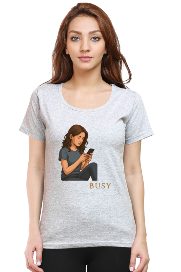 Grey Melange Busy & Brilliant – Women’s Premium Cotton T-Shirt
