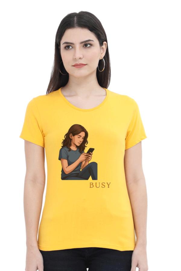 Golden Yellow Busy & Brilliant – Women’s Premium Cotton T-Shirt