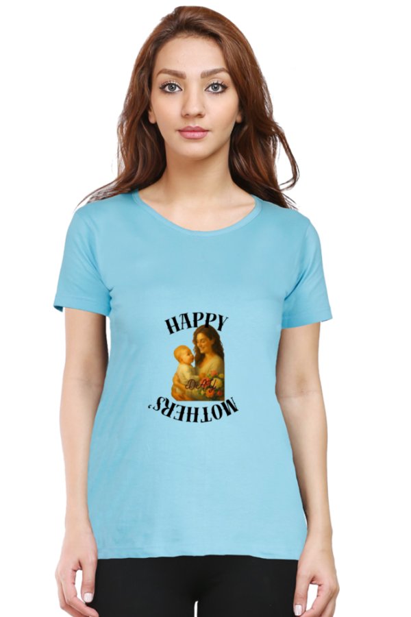 SkyBlue Mom Mode: On – Stylish Mother’s Day Cotton T-Shirt for Women