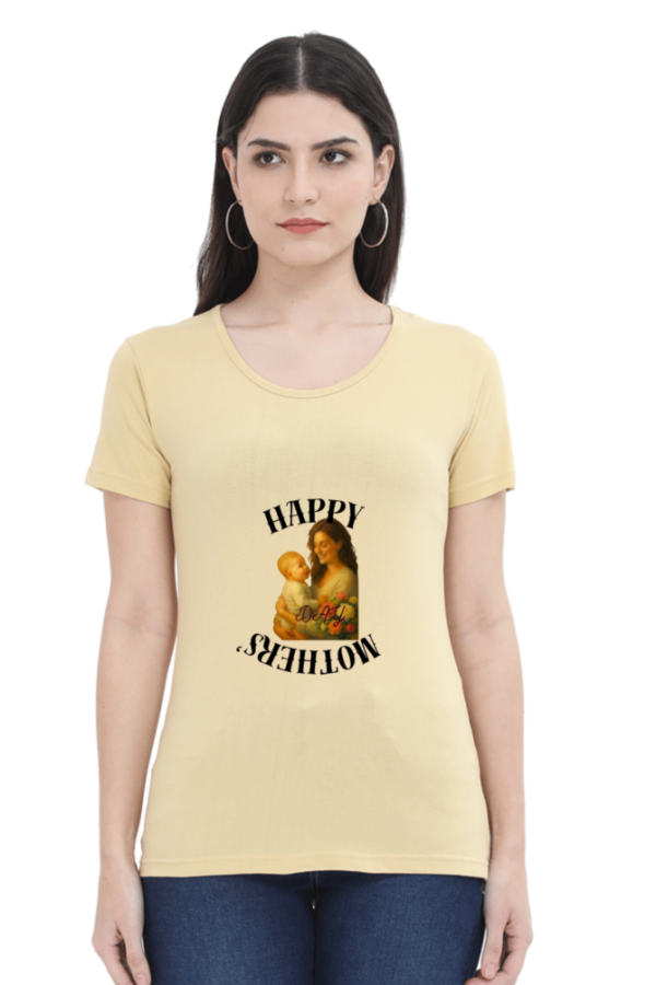 Beige Mom Mode: On – Stylish Mother’s Day Cotton T-Shirt for Women