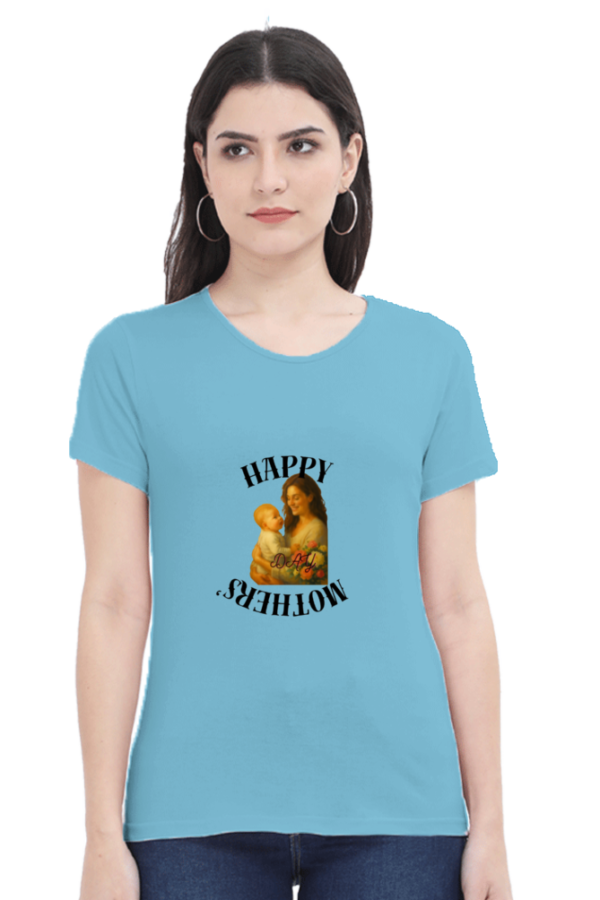 New Sky Blue Mom Mode: On – Stylish Mother’s Day Cotton T-Shirt for Women