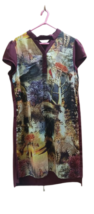 Midi Dress Gorgette Jungle Print