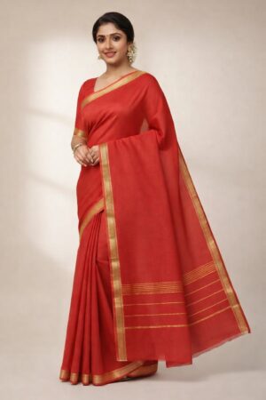 Baapta Silk Mangalgiri Saree – S00134 | Drape In Style Baapta silk Mangalgiri saree for office and festive wear