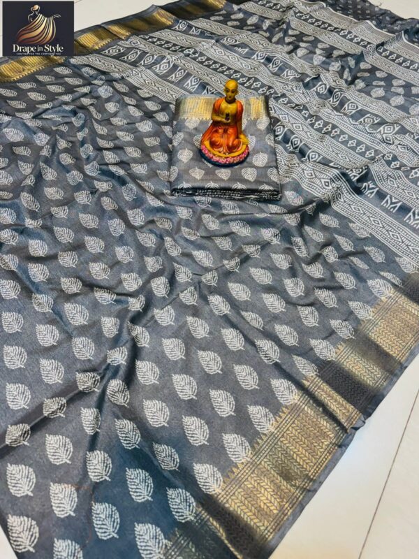 Printed Matka Silk Saree for Women