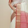 Mangalgiri Cotton Saree with Plain Body – S00149 Mangalgiri cotton saree with plain body worn by model