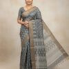 Printed Matka silk saree worn by model