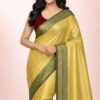 Model wearing tissue cotton saree S00179 with lightweight elegant drape