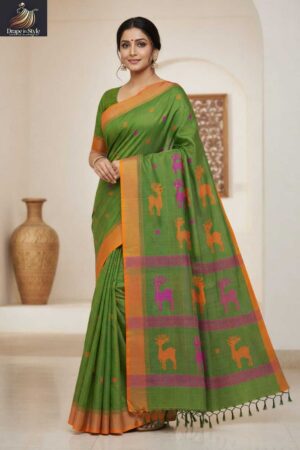 Premium Cotton Baluchari Handloom Saree