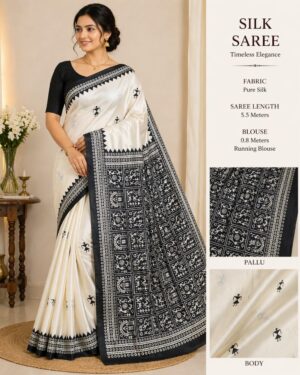 Soft Semi Silk-Black & White
