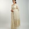 Pashmina Silk Saree with Blouse Piece – S00234 Pashmina silk saree worn by model with blouse piece