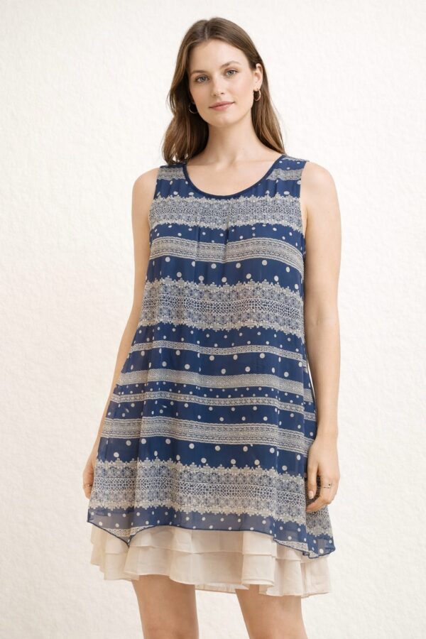 Ladies flaired top blue