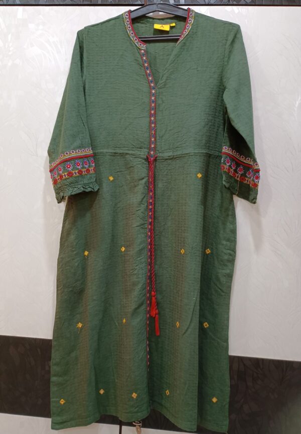 Ladies Bottle Green Long Kurti