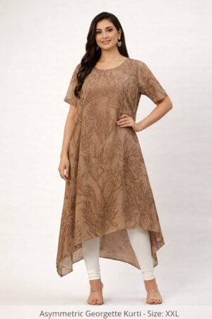 Ladies indo western kurti brown