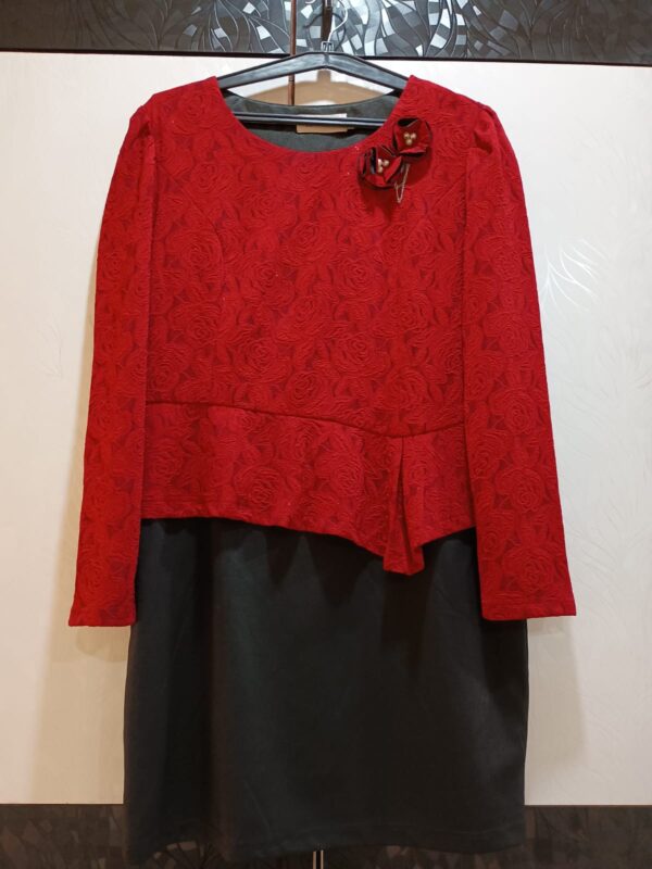 Ladies Red Black Short Dress