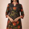 Ladies Rose Design Kurti – K00134 | Drape In Style Ladies rose design kurti for women