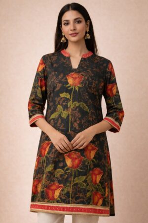 Ladies rose design kurti for women