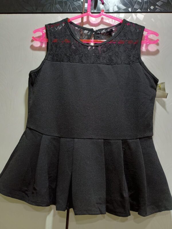 black-sleeveless-frock-cut-top-k00162-gallery1 Black Sleeveless Frock Cut Top