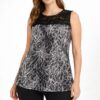 Black and white sleeveless top for women