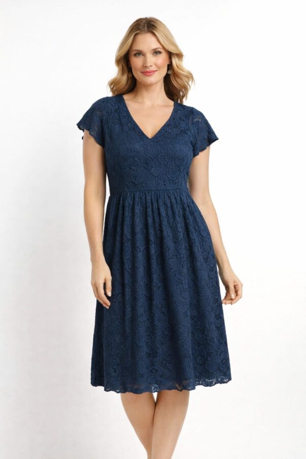 Navy Blue Short Dress – K00059 | Drape In Style Navy blue short dress for women