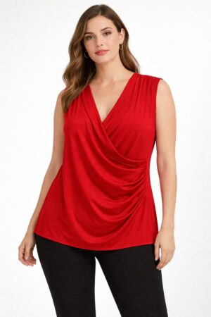 Red sleeveless top for women