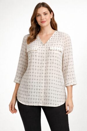 White full sleeve western top for women