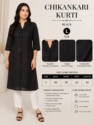 Chikankari embroidered kurti for women