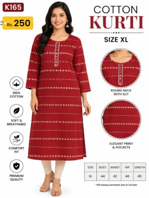 Maroon Kurti – K00168 | Drape In Style Maroon kurti for women