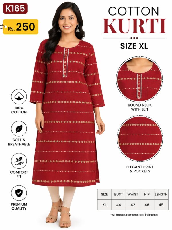 Maroon Kurti – K00168 | Drape In Style Maroon kurti for women