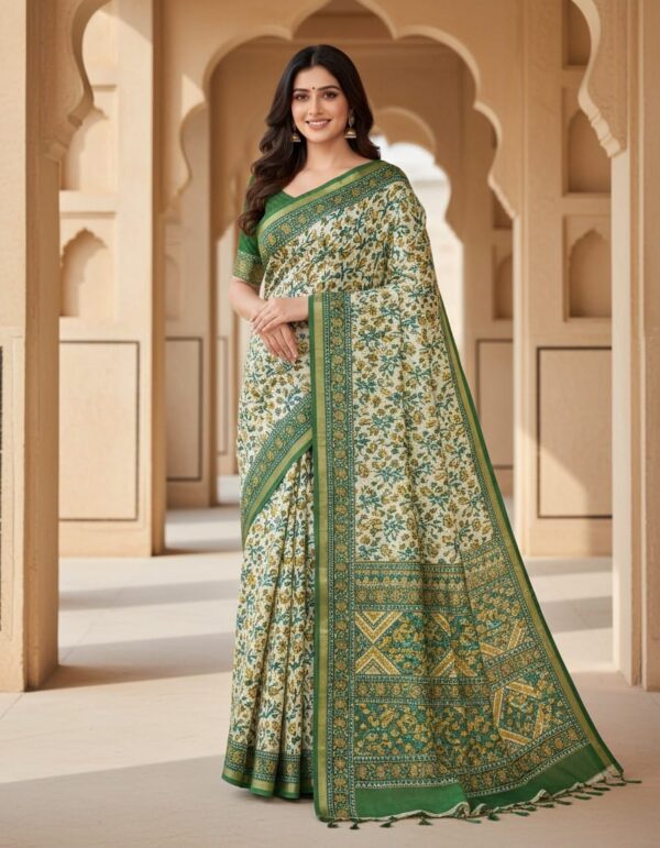 Premium Cotton Printed Saree – S00276 | Drape In Style Premium cotton printed saree for women