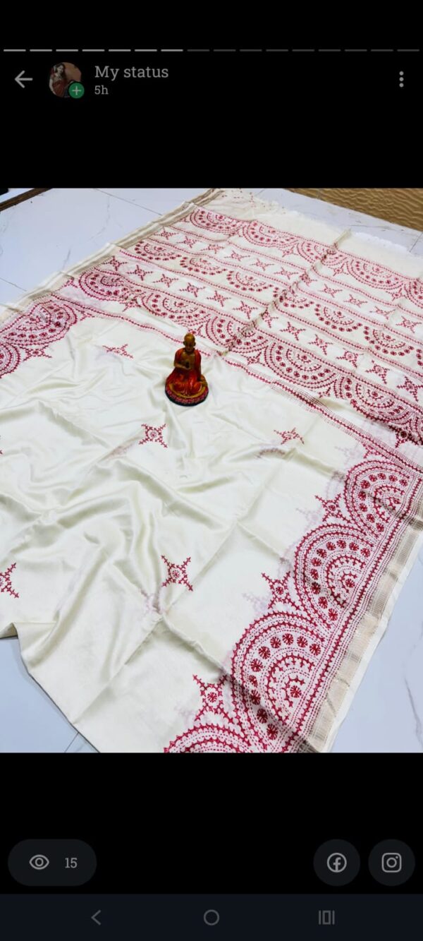 Katha print Mangalgiri silk saree for women