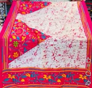 Semi silk batik design saree for women