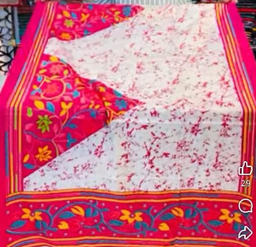 Semi silk batik design saree for women