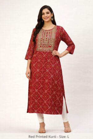 Maroon Jaipuri Print Kurti