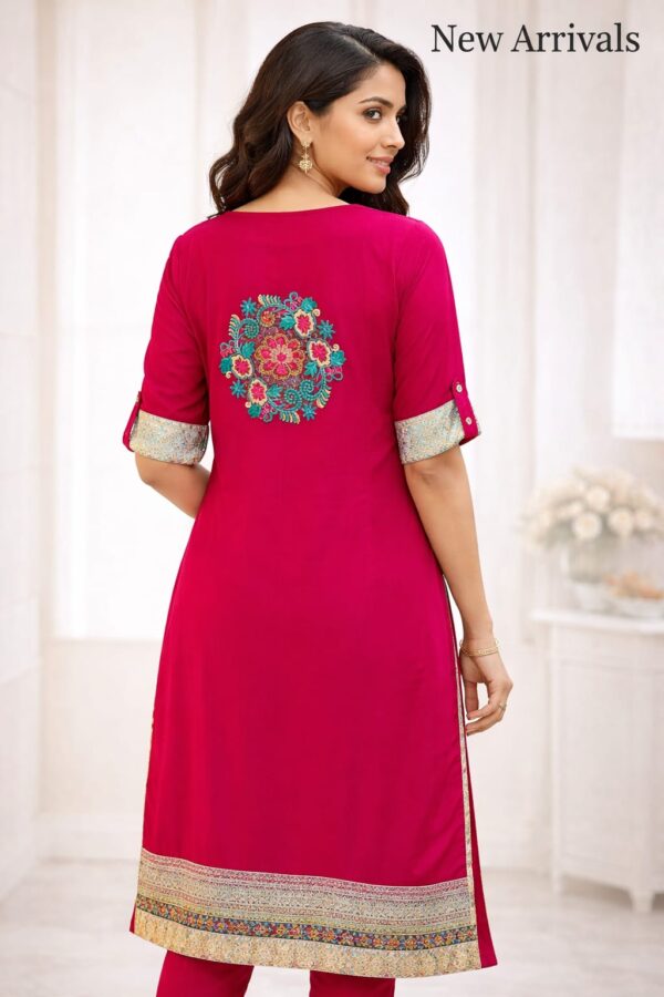 Long Kurti rani pink